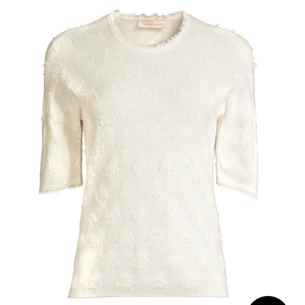 Rebecca Taylor Ivory Merino Wool Blend Knit Sweater Top
